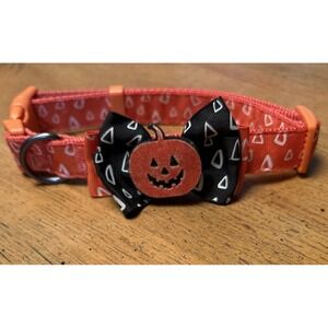 Jack O Lantern Candy Corn Dog Collar adjustable Halloween New